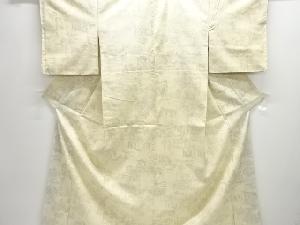 アンティーク　屏風模様手織り紬着物